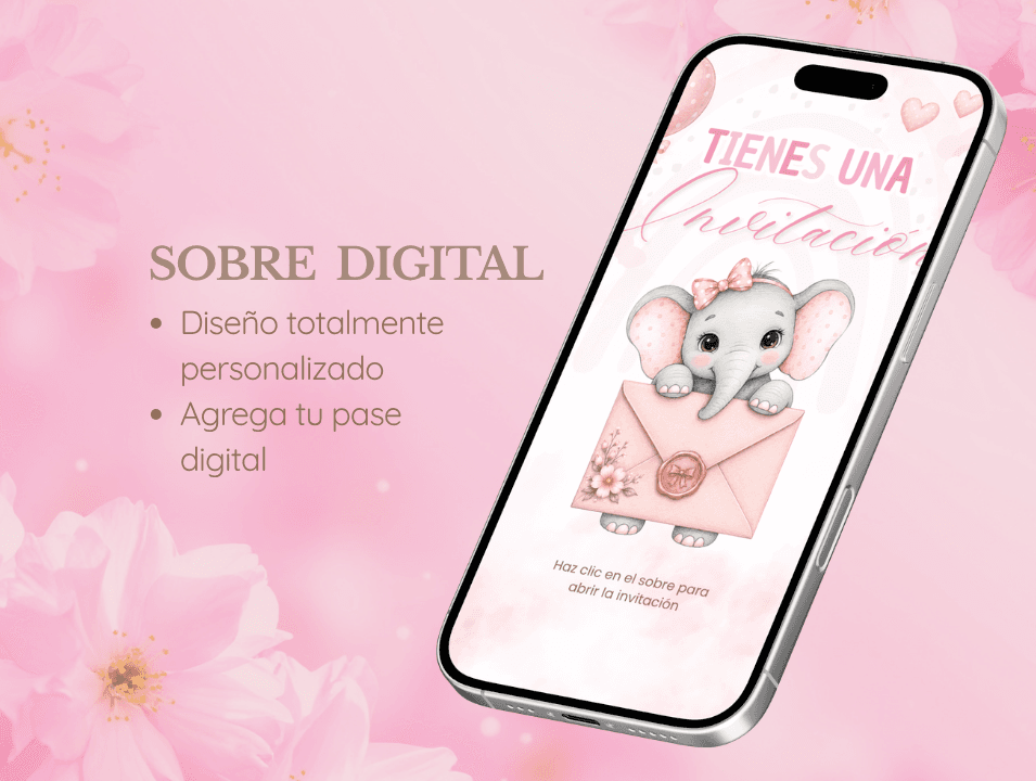 Invitación Baby Shower de Elefantita · imagen 2
