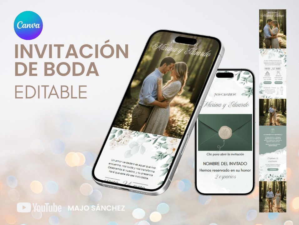 Invitación de Boda Floral Eucalipto