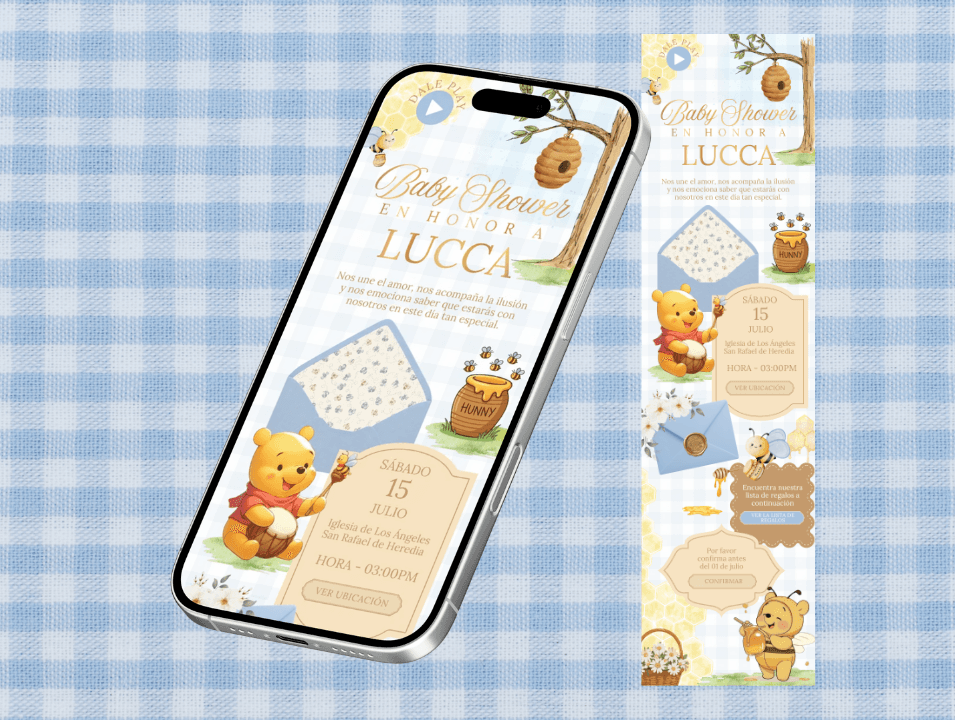 Invitación Baby Shower Winnie the Pooh