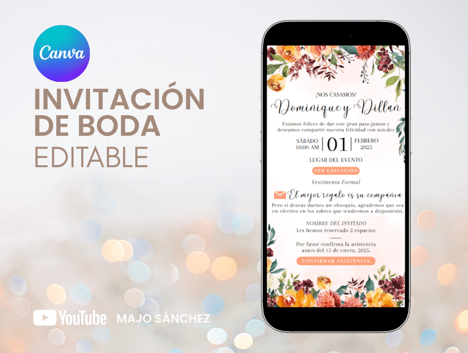 Invitación de Boda Floral Tropical